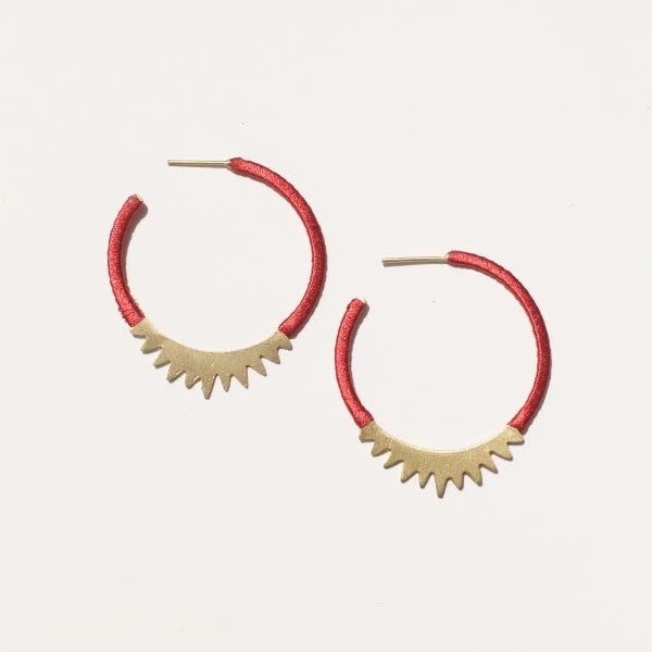 Spiked Brass Hoops