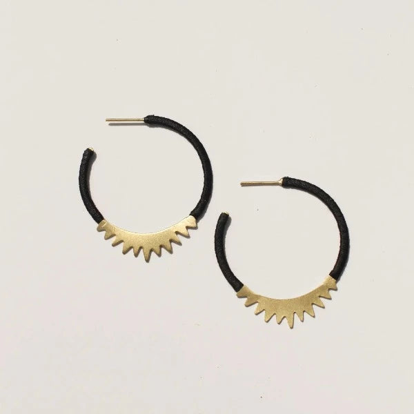 Spiked Brass Hoops