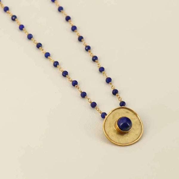 Gold Plated Necklace with Semi-Precious Stones
