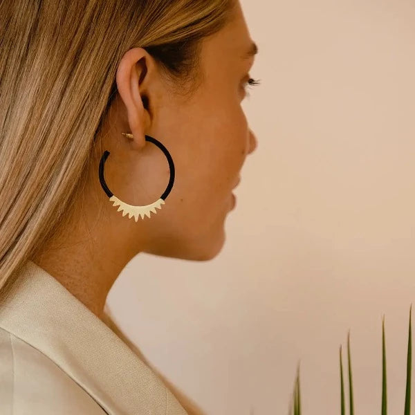 Spiked Brass Hoops
