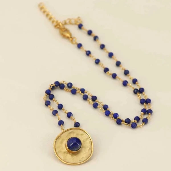 Gold Plated Necklace with Semi-Precious Stones