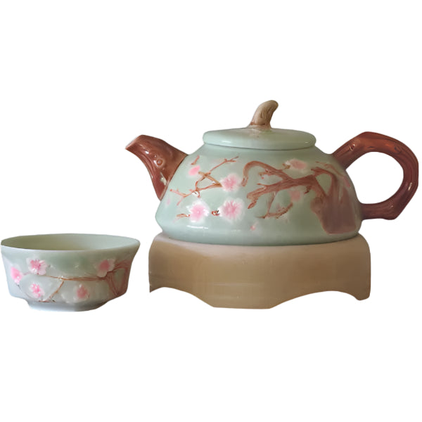 SET 4 CUPS & TEAPOT - PLUM
