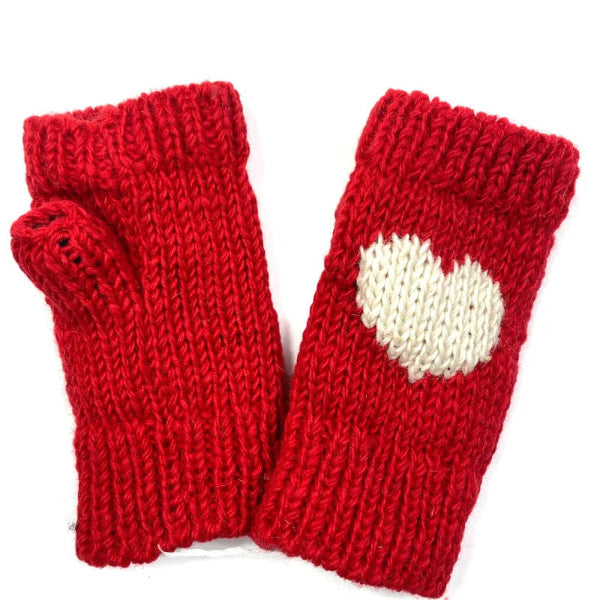 Gloves with Heart Red