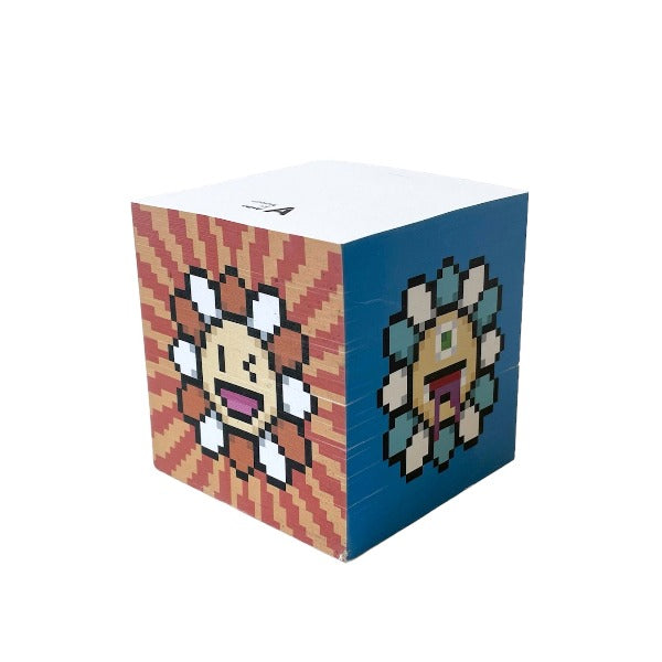 Takashi Murakami Pixel Flower Post It Cube