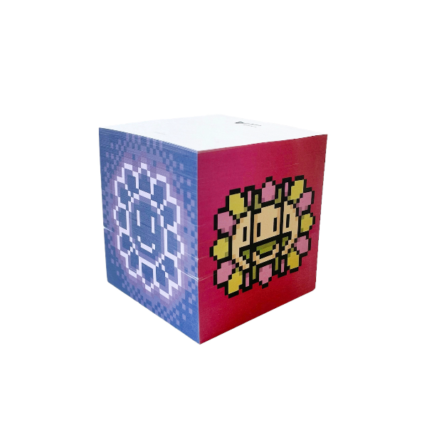 Takashi Murakami Pixel Flower Post It Cube