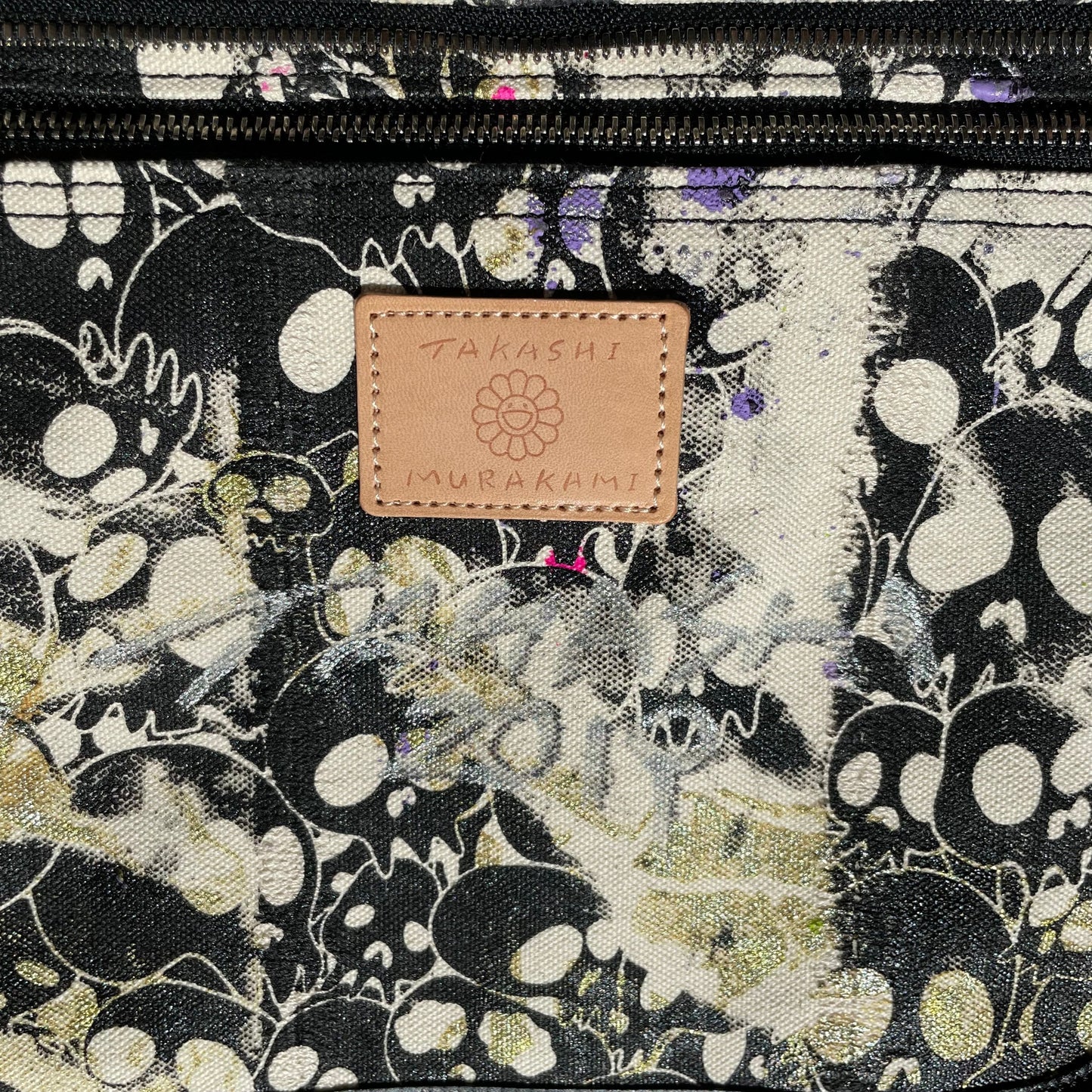 Takashi Murakami Tote Bag - Black Flower/Mr.DOB Face