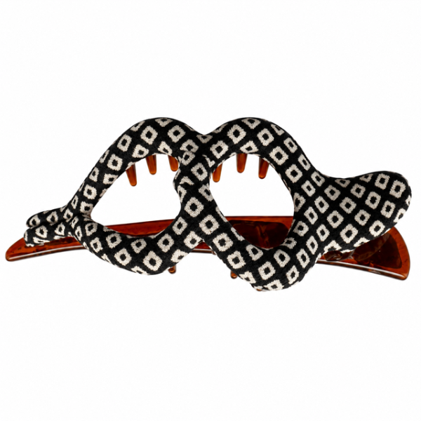 2 Heart Hair Clip Black