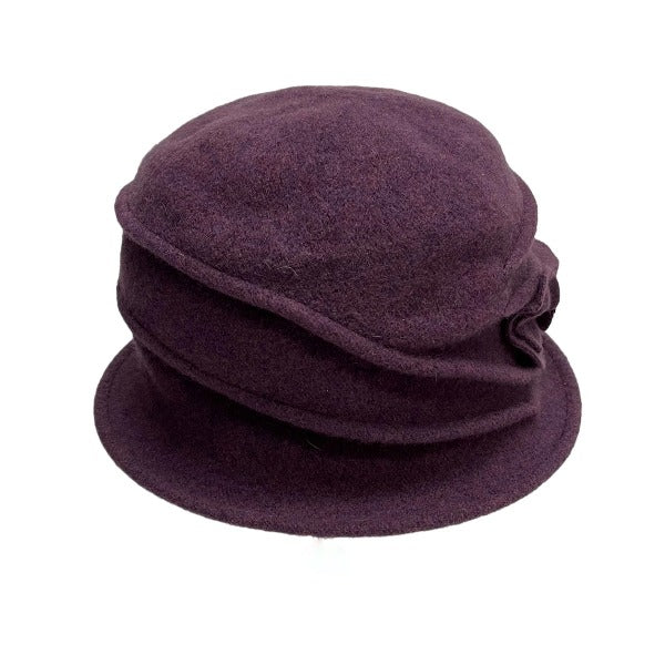 Burgundy 2 Way Pleated Flower Hat
