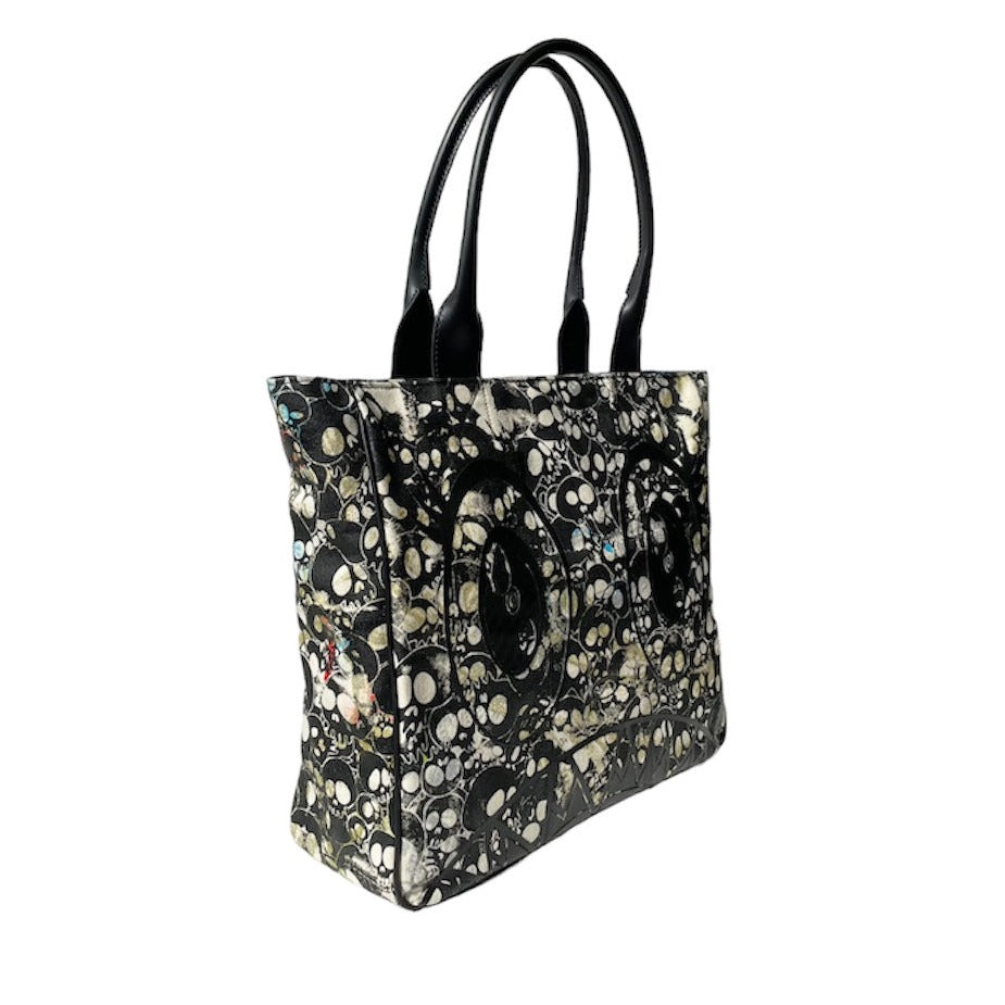 Takashi Murakami Tote Bag - Black Flower/Mr.DOB Face