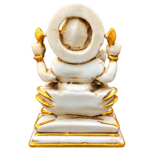 Ganesh Resin White w/Gold