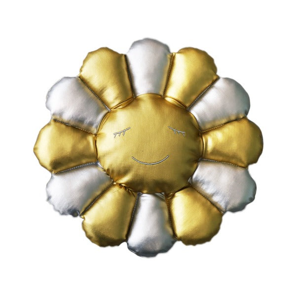 Silver & Gold Flower Cushion