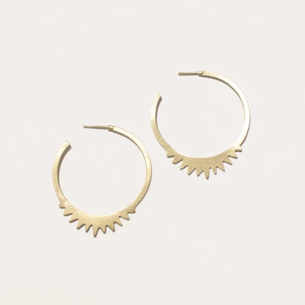 Spiked Brass Hoops