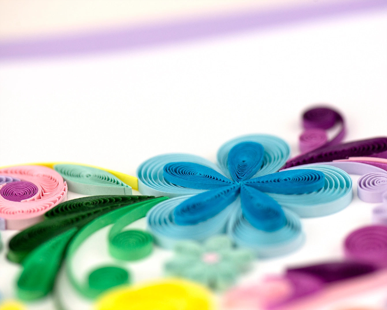 Floral Rainbow Heart Quilled Greeting Card