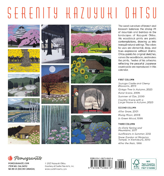 2024 Mini Wall Calendar: Serenity
