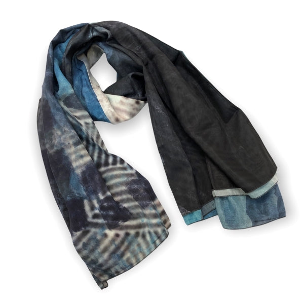 Blue and Black Squares Scarf