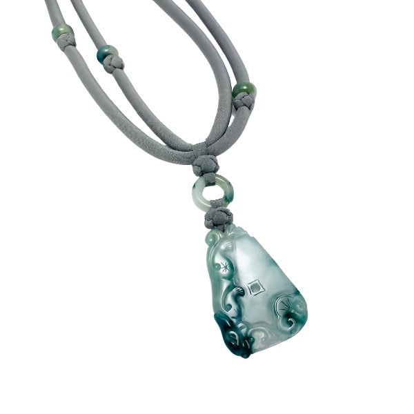 Gray and Green Jade Necklace by Pat Tseng