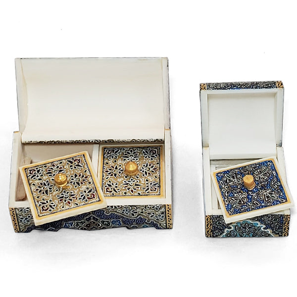 Persian Miniature Boxes with Mosque Pattern