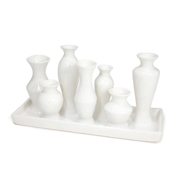 White Tray of Vases