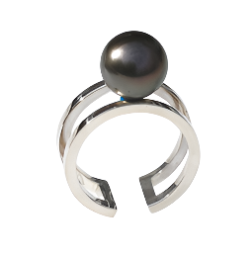 Tahitian 10mm Pearl Silver Ring