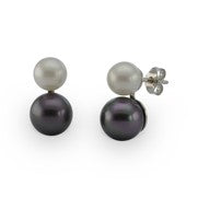 Tahitian Pearl Silver Earrings