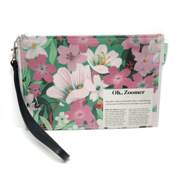 Floral Newspaper Wristlet