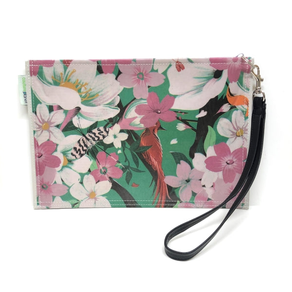 Floral Newspaper Wristlet