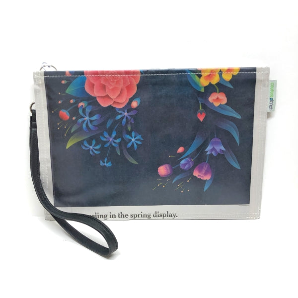 Floral Newspaper Wristlet