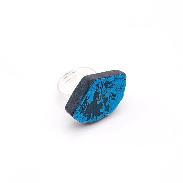 Mt Fuji Blue Silver Ring