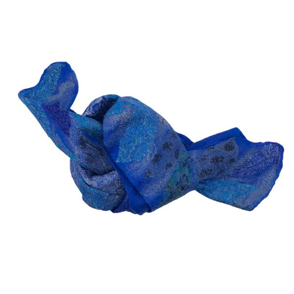 Blue Feather Felt Shawl