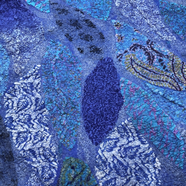 Blue Feather Felt Shawl