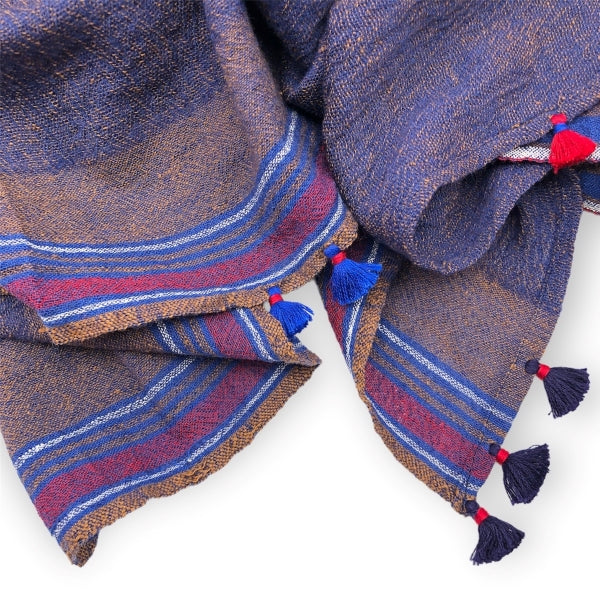 Blue Felted Wool Scarf