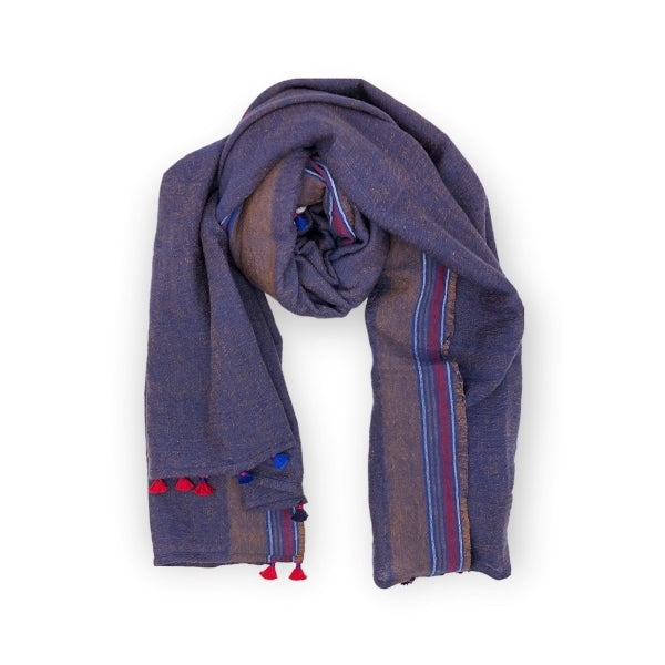 Blue Felted Wool Scarf