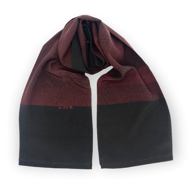 Black w/Red Edo-Komon Dye Scarf