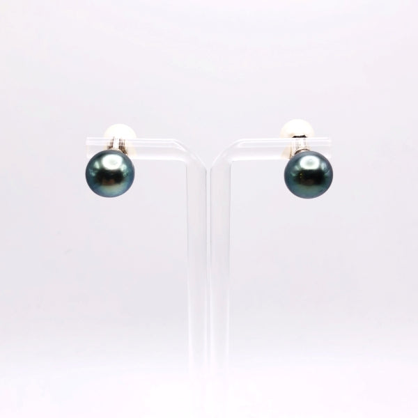 Tahitian Pearl Silver Earrings