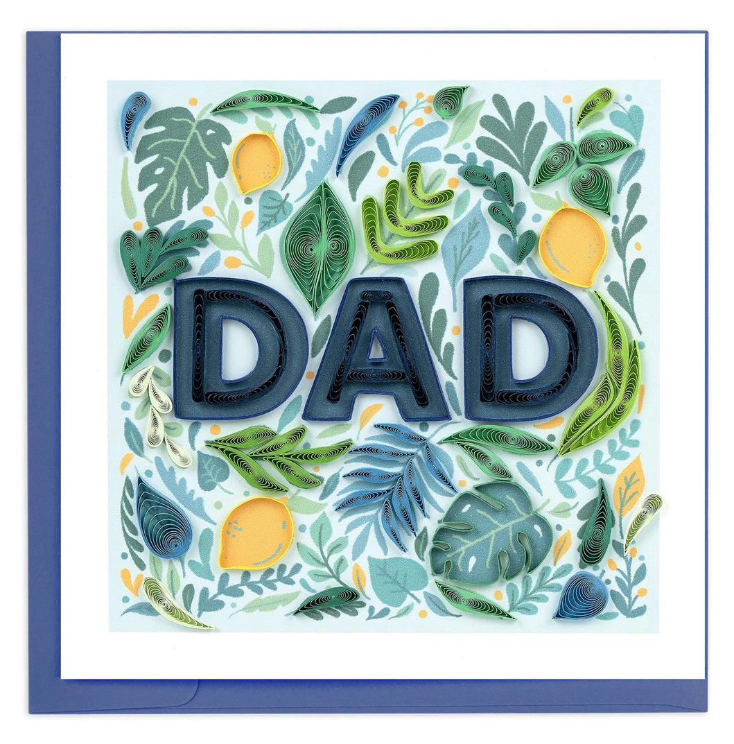 Dad Botanical Quilled Greeting Card
