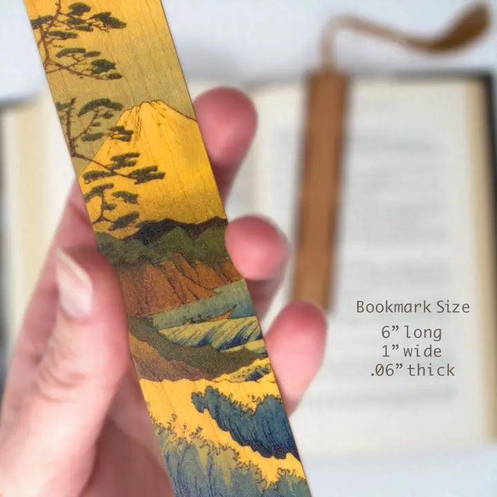 Mount Fuji by Hokusai Handmade Wooden Bookmark