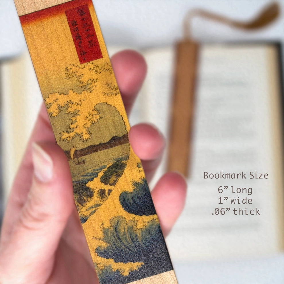 Great Wave Handmade Wooden Bookmark