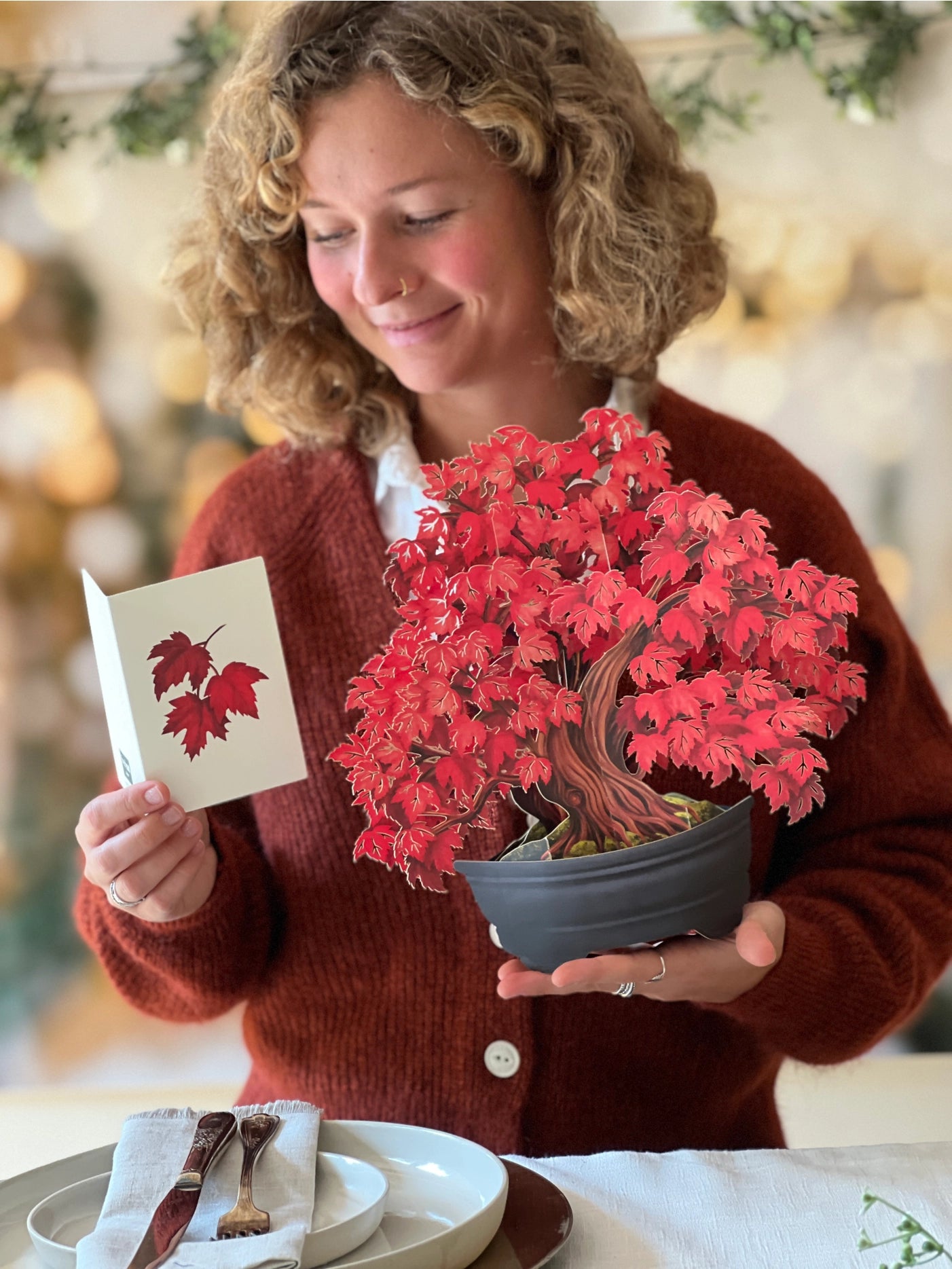 Red Maple Tree Pop-Up Greeting Card