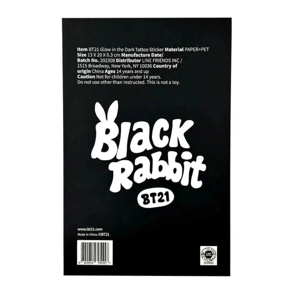 BT21 Glow in the Dark Tattoo Stickers