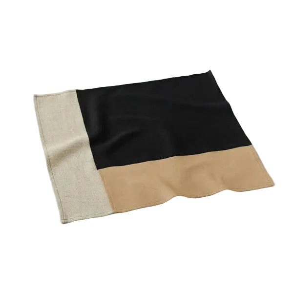 Bojagi Patchwork Blk/Tan/Nat Lg