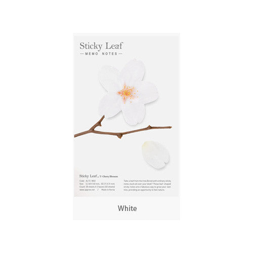 Cherry Blossom White Transparent Sticky Memo Notes - Medium