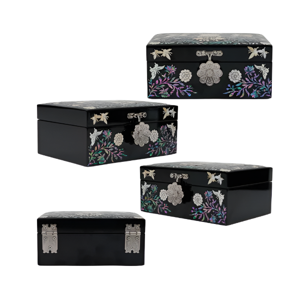 Floral Mother of Pearl Jewelry Box