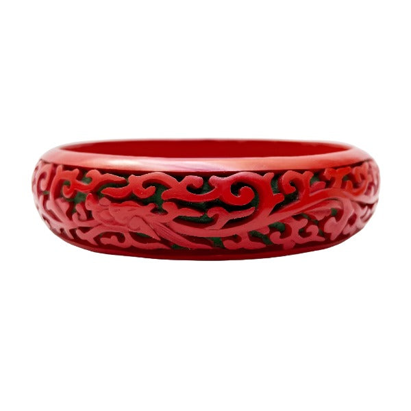 Curved Vintage Cinnabar Bangle