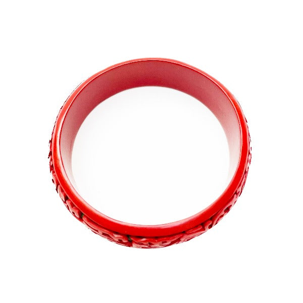 Curved Vintage Cinnabar Bangle