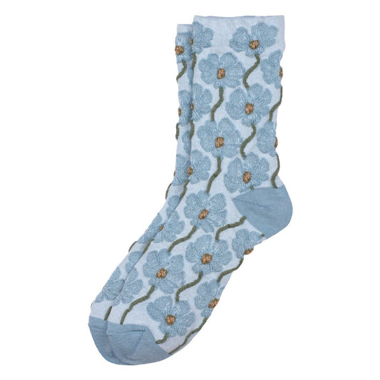Golden Petal Socks Blue
