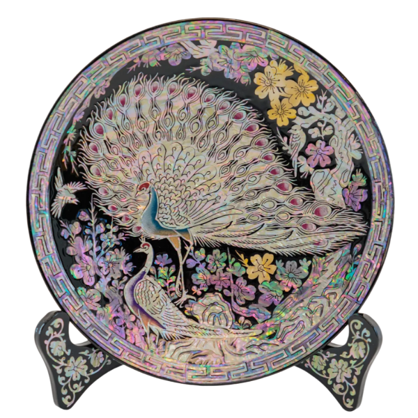 Peacock Plate with Stand