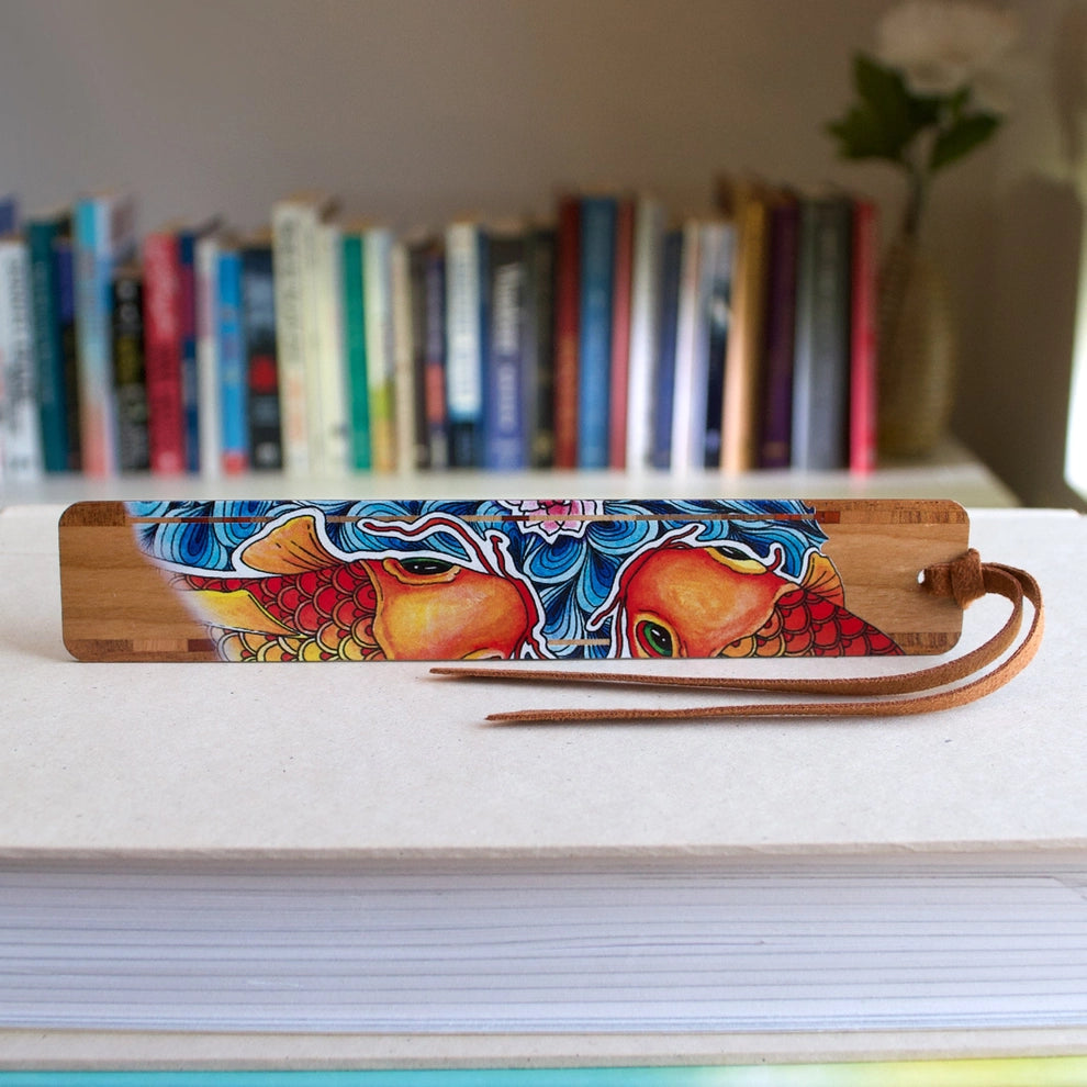 Koi Fish Handmade Wooden Bookmark