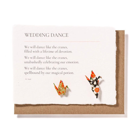 Wedding Dance: Origami Crane Embellished Wedding Card