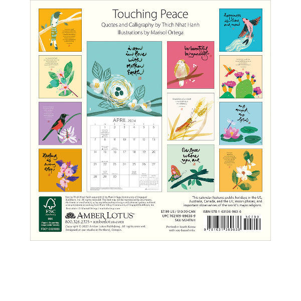 2024 Mini Wall Calendar: Touching Peace