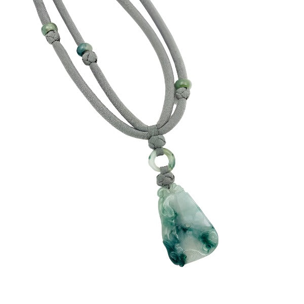 Gray and Green Jade Necklace by Pat Tseng